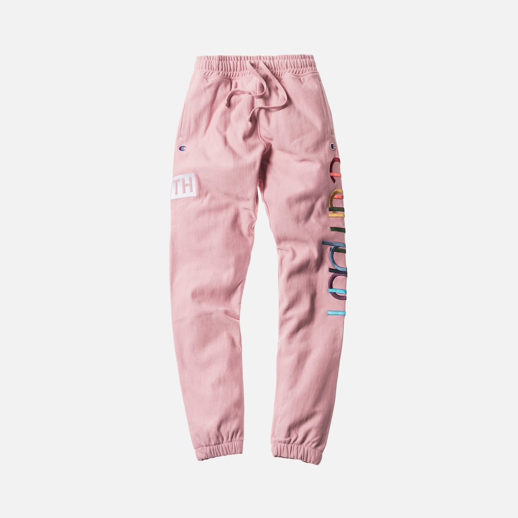 KITH X CHAMPION DOUBLE LOGO SWEATPANT PINK-The Firehouse